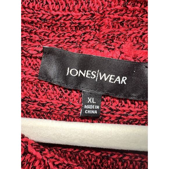 JONESWEAR Red/Black Women's Sweater Cowl Neck Size XL - Picture 3 of 11